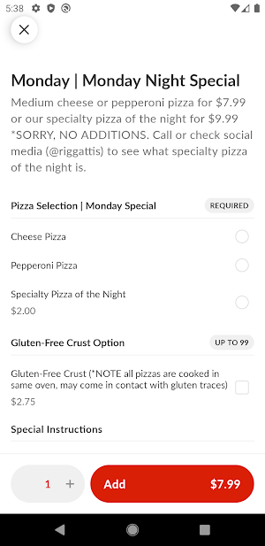 Riggatti’s Wood Fired Pizza Screenshot 3