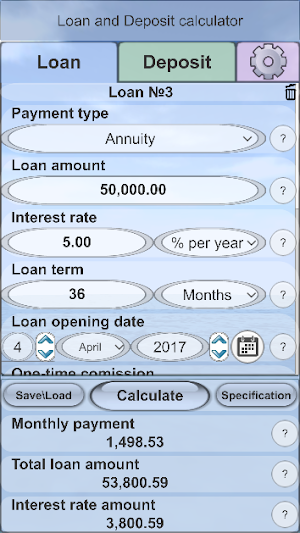 Loan&Deposit Calculator Screenshot 0