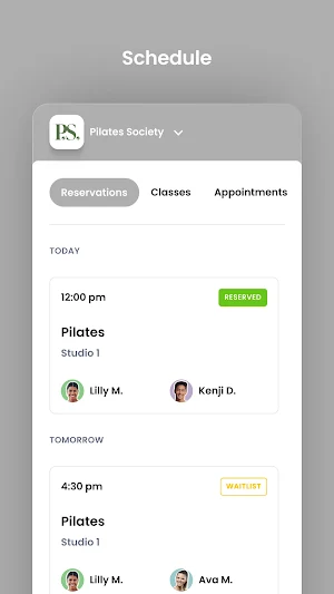 Pilates Society Screenshot 2