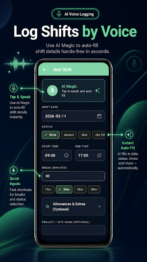 ShiftLog: Overtime Calculator Screenshot 1