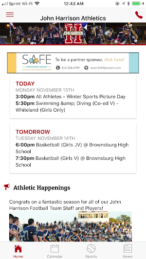 John Harrison Athletics Screenshot 1