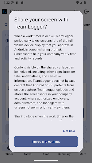 TeamLogger Screenshot 1