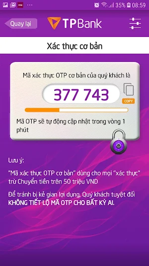 TPBank eToken Screenshot 1