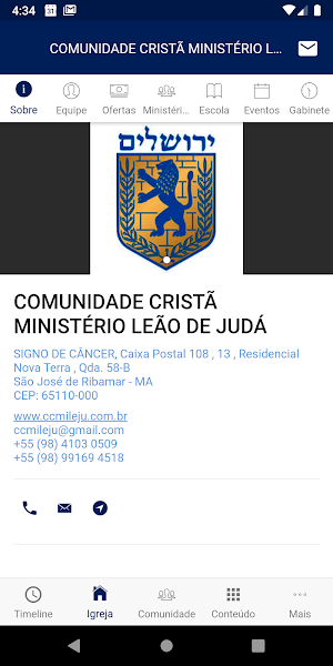 Comunidade Cristã Ministério Leão de Judá Screenshot 1