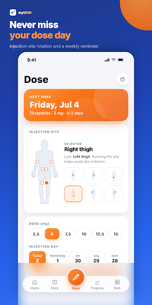 myMON: GLP-1 Dose & Weight Screenshot 1