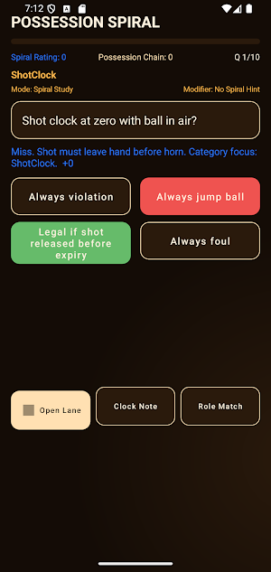Basketball Possession Spiral Screenshot 3