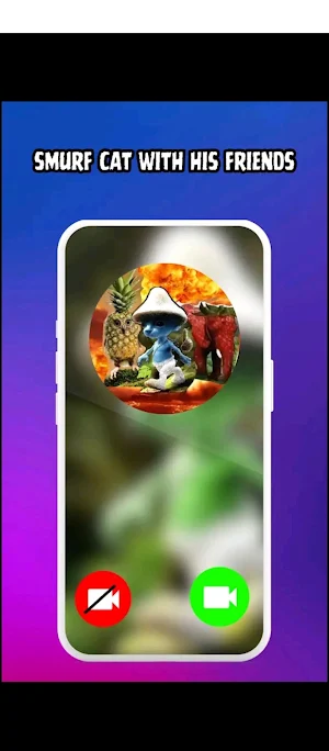Smurf Cat Mushroom Fake Call Screenshot 1