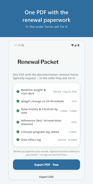 RenewLog: GLP-1 Injection Log Screenshot 0