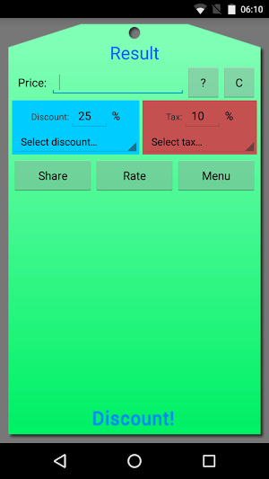 Discount and Tax Calculator Screenshot 3