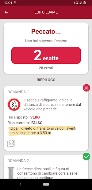 Quiz revisione patente Screenshot 3