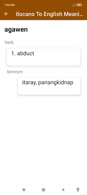 Ilocano To English Dictionary Screenshot 1