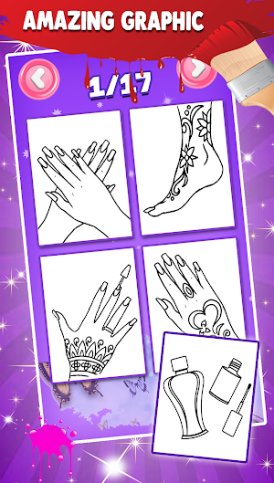 Fashion Nail Coloring Pages For Girls Screenshot 3