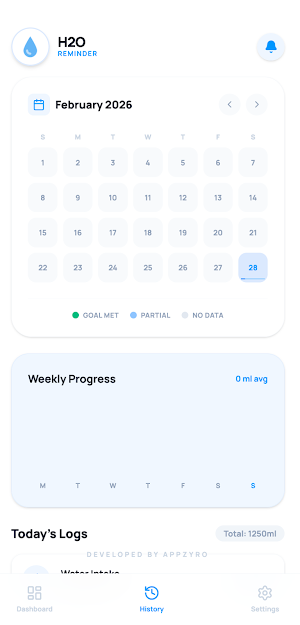 H2O Reminder – Water Tracker Screenshot 1