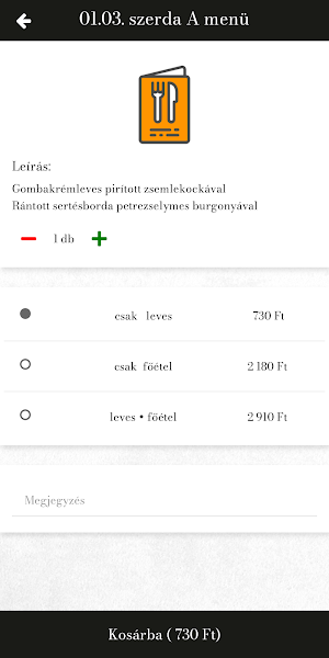 Avantgard Sport Étterem Screenshot 2