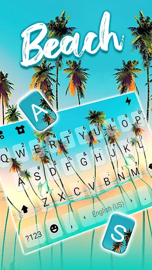 Beach Skyline Keyboard Background Screenshot 1
