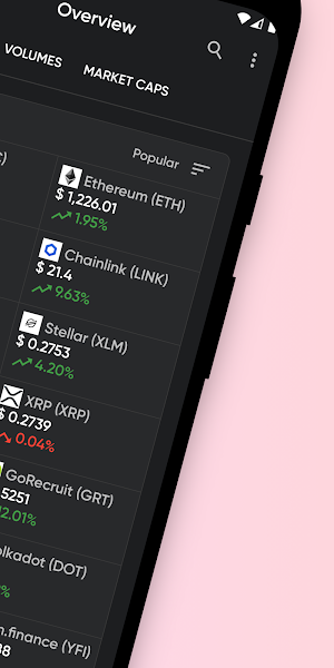 CryptoRocket: Bitcoin & Cryptocurrency Tracker Screenshot 1