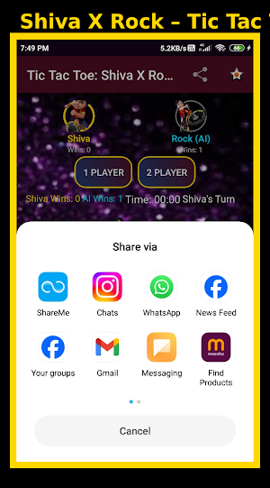 Tic Tac Toe: Shiva X Rock Screenshot 3