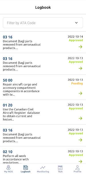 CCAA Logbooks Screenshot 1