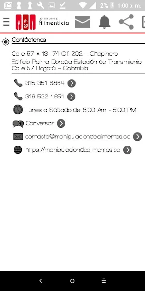 Cursos Manipulación Alimentos Screenshot 2