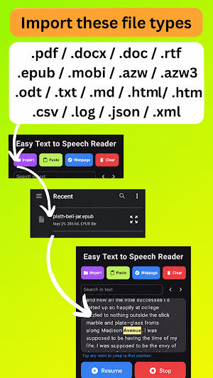 Easy Text to Speech Reader Screenshot 1