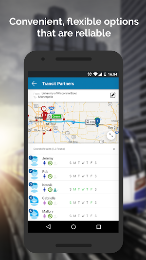 UW-Stout Rideshare Screenshot 1