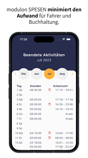 modulon Zeiterfassung Screenshot 3