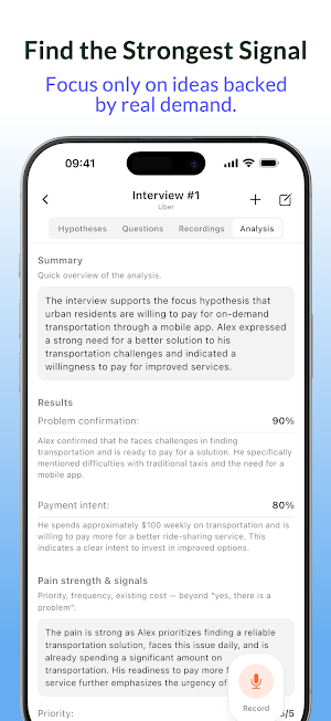 CustDev AI — Validate Product Screenshot 3