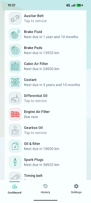 Oil Reminder Screenshot 1