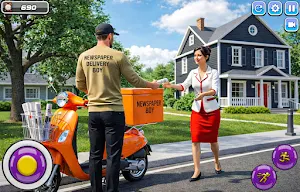 Newspaper Delivery Boy Game 3d Screenshot 0