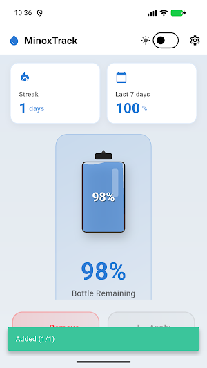 MinoxTrack: Minoxidil Tracker Screenshot 0