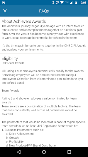 Achievers' Award Screenshot 2