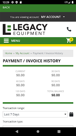 Legacy Customer Portal Screenshot 3