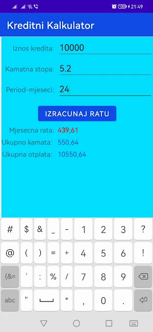 Kreditni kalkulator Screenshot 0