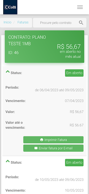 Cliente C-Com Screenshot 3