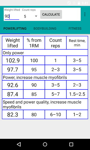 Rep Max Calculator Screenshot 0