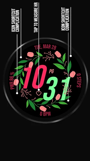 Flowers Watch Face 022 Screenshot 3