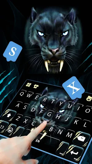 Scary Black Panther Keyboard Theme Screenshot 2