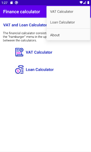 VAT and Loan Calculator Screenshot 0