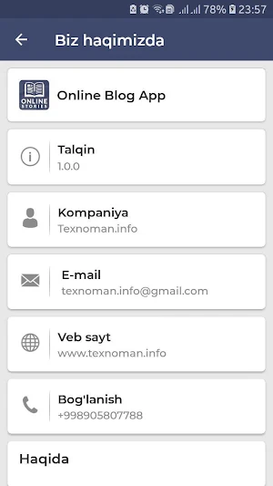 Online blog Screenshot 3
