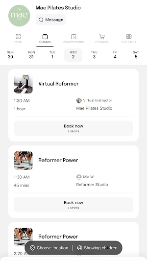 Mae Pilates Studio Screenshot 2