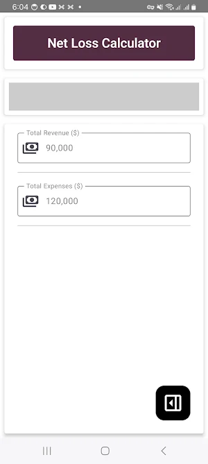 Net Loss Calculator Screenshot 2