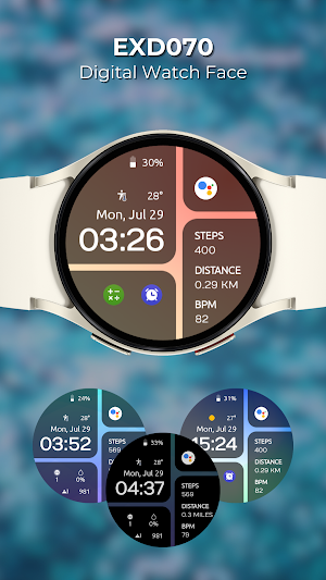 EXD070: Digital Watch Face Screenshot 0