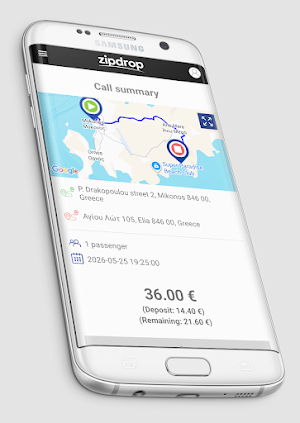 ZipDrop Mykonos Transfer App Screenshot 3