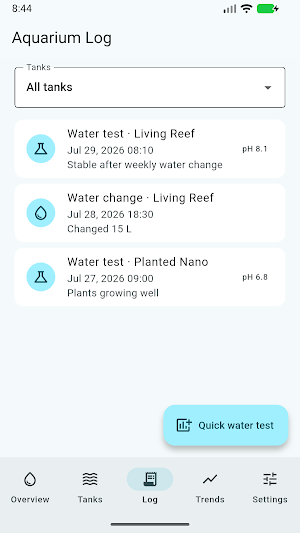 Aquarium Log Screenshot 2