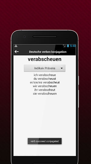 Deutsche Verben konjugation Screenshot 2