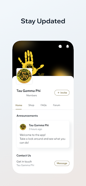Tau Gamma Members Portal Screenshot 1