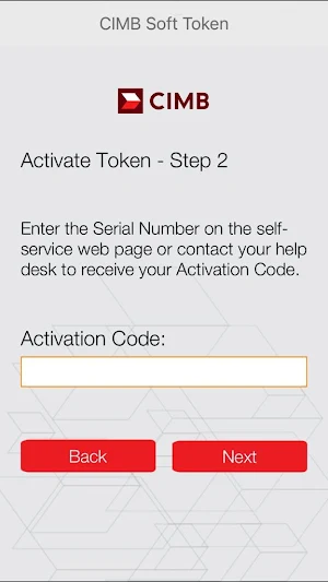 CIMB Soft Token Screenshot 1