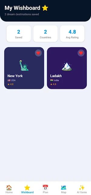 TripWish Screenshot 1