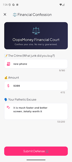 OopsMoney: Mean Budget Tracker Screenshot 3