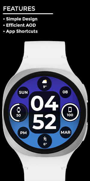 Night 145 - Digital Watch Face Screenshot 1